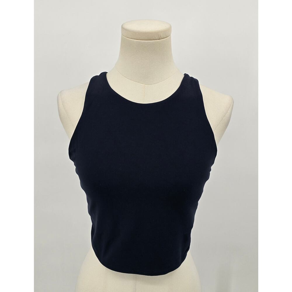Athleta Navy Conscious Crop Sports Bra